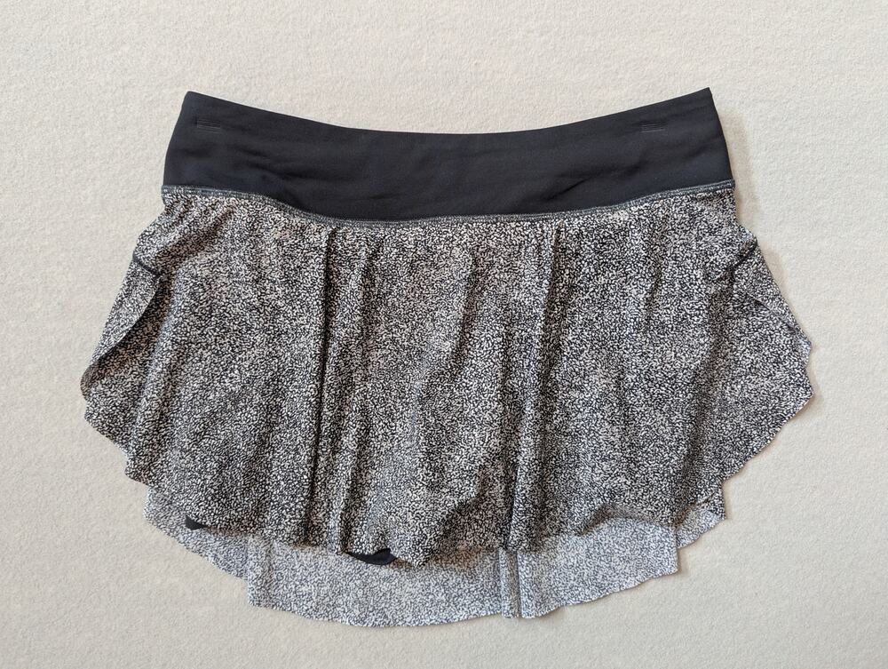 lululemon Quick Pace Skirt Sea Spray Alpine White Dark Chrome Size 4
